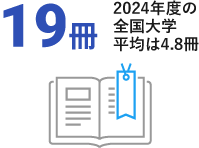 19冊 2024年度の全国大学平均は4.8冊