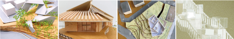 建築分野での授業風景や作品の画像