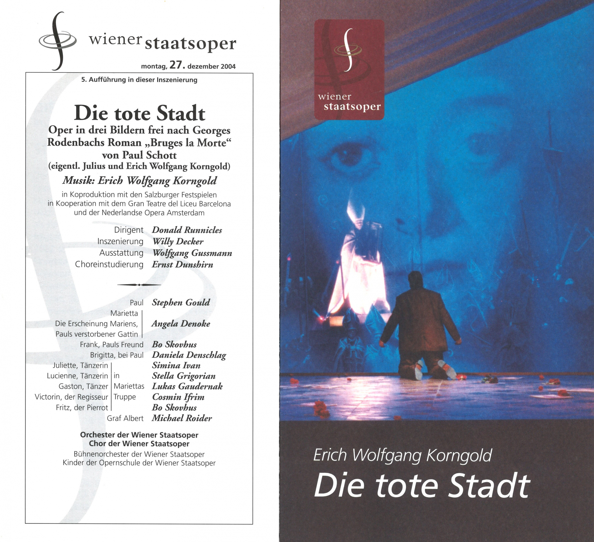ウィーン国立歌劇場の配役表とプログラム