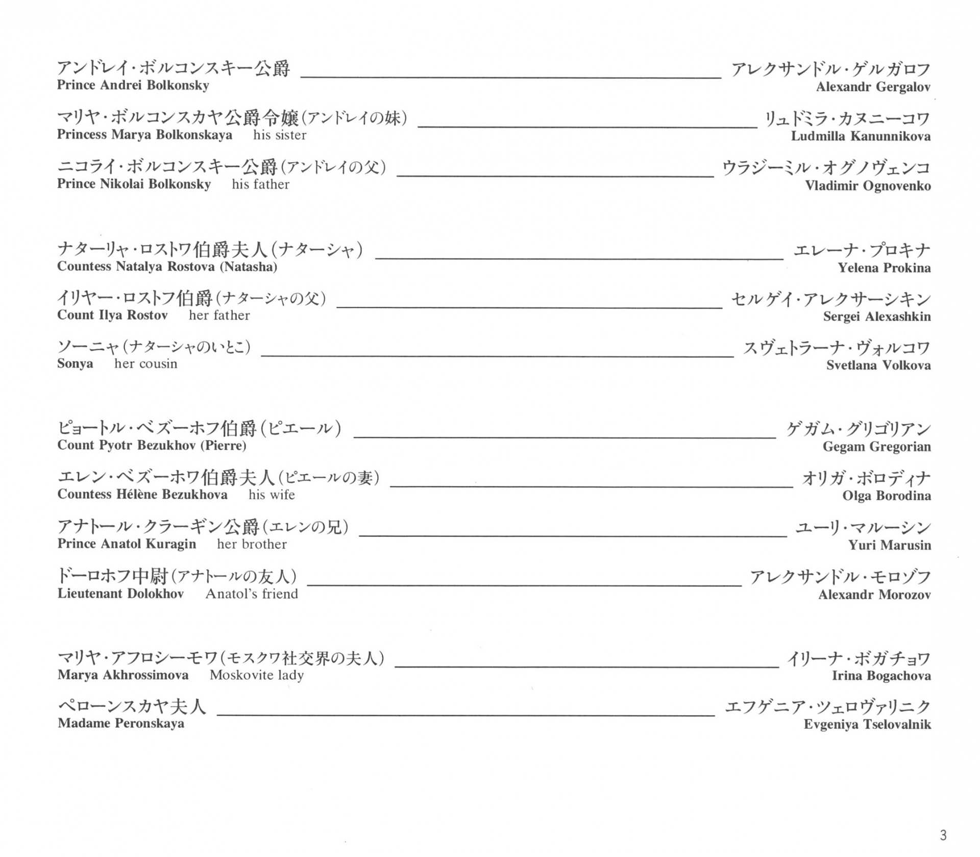 オペラの登場人物 | 11月 | 2022年 | トリッチ・トラッチ | 静岡国際 