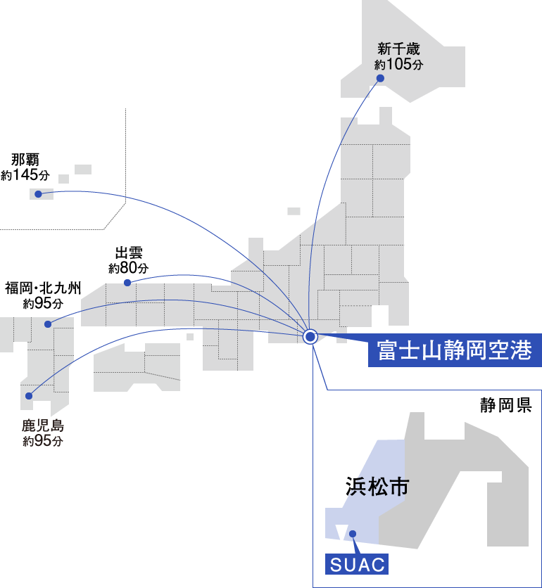 航空機をご利用の場合の図