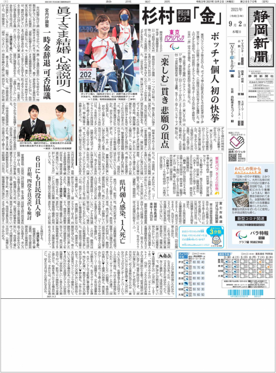 静岡新聞（2021年9月2日付朝刊）