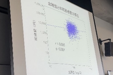 スクリーンに投影された講義資料