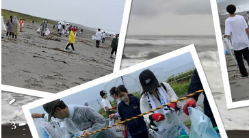 「第35回浅羽海岸クリーン作戦」の様子を撮影したポラロイド写真の画像
