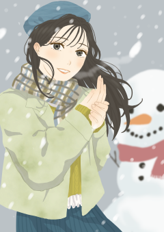 最優秀賞を受賞した田中優花さんの冬のイラスト