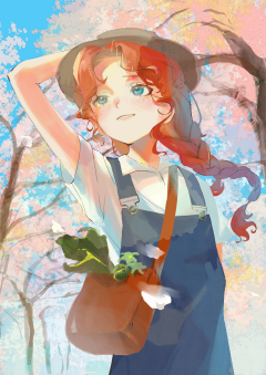 最優秀賞を受賞した深沢奈穂さんの春のイラスト