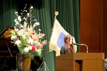 在学生代表の言葉の様子